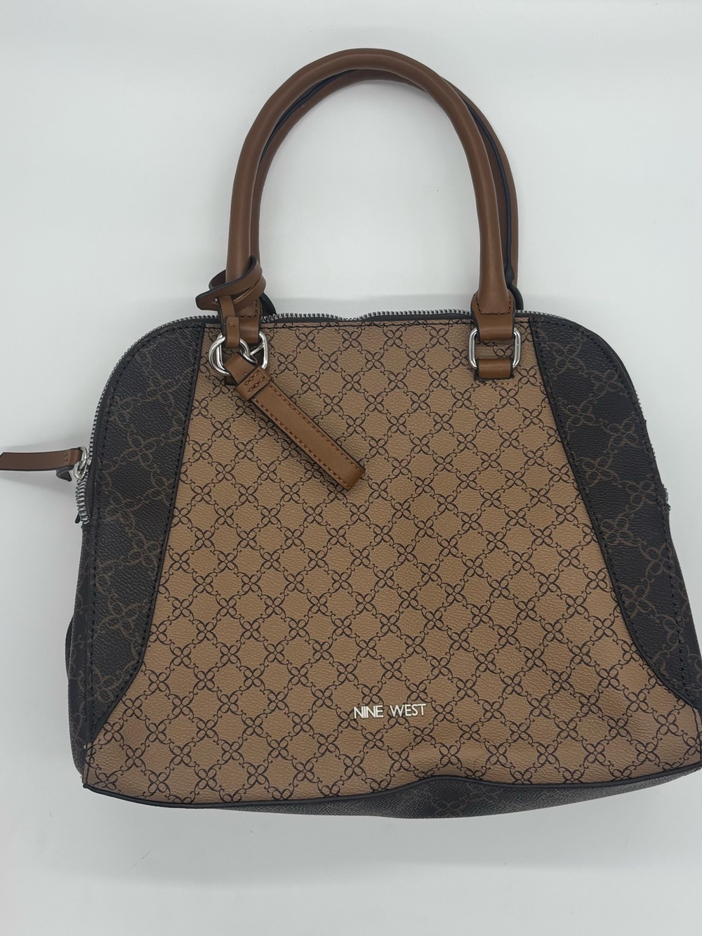 Nine West Brown and Dark Brown Signature Satchel